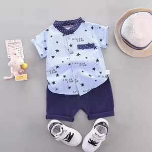 Set Casual due pezzi per bambini estate stile coreano abito sottile in cotone per bambini 1-4 anni alla moda bambino bambino bambino cartone animato 2 pz - Product Image 2