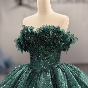 Robes de Quinceañera vertes scintillantes Dy8528 avec perles et volants, Vestidos de 15 Anos, pour fête d'anniversaire et bal de promo Jancember - Product Image 5
