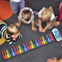 Konix – Mini Piano électrique en caoutchouc arc-en-ciel, 49 touches, en Silicone, Flexible, Portable, Usb, Piano à main, petit clavier