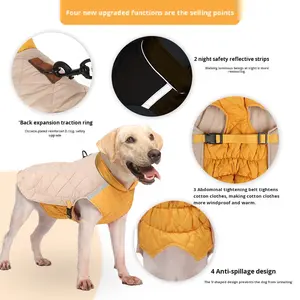 Ropa de Invierno para Perros, Abrigo de Poliéster Reflectante y Grueso para Cachorros de <span class=keywords><strong>Bulldog</strong></span> Francés, Venta al por Mayor - Product Image 4
