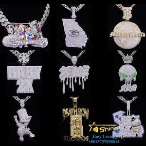 Bijoux pour hommes, testeur de diamants, plaqué or 14 carats, <span class=keywords><strong>argent</strong></span> 925, logo de lettre, chaîne hip-hop, chaîne personnalisée, <span class=keywords><strong>pendentif</strong></span> en moissanite VVS - Product Image 4