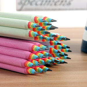 2023 Eco-Friendly HB <b>Pencil</b> Set Hot New Kids Gift Black Lead Color Rainbow Paper Pen Holder for Promotions - Product Image 4