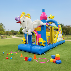 Château <span class=keywords><strong>gonflable</strong></span> <span class=keywords><strong>licorne</strong></span> avec toboggan, parcours d'obstacles <span class=keywords><strong>gonflable</strong></span> <span class=keywords><strong>licorne</strong></span> et mur d'escalade pour fête d'anniversaire d'enfants - Product Image 2