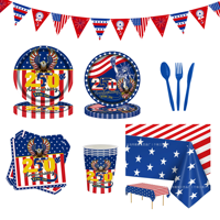 Ensemble de vaisselle jetable de style classique sur le thème du 250e anniversaire de la Déclaration d'indépendance des États-Unis, fabriqué en Chine, comprend du papier