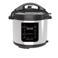 Penanak Nasi Tekanan Listrik Stainless Steel Terlaris, Antarmuka Prancis, Layar LED, Kontrol Digital, 12-in-1 Otomatis