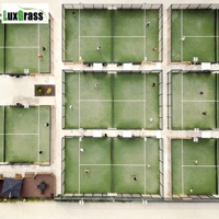 Cancha de Tenis Exterior Resistente al Viento Diseñada en Fábrica con Vista Panorámica Azul Personalizada, Padre Court
