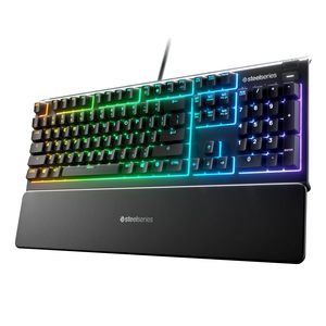Clavier de jeu Apex <span class=keywords><strong>3</strong></span> RGB OEM ODM, éclairage RGB 10 zones, résistant à l'eau IP32, repose-poignets magnétique de qualité supérieure, silencieux - Product Image 1