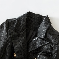 Veste en cuir PU à motif avec boucle métallique de haute qualité AIMEISI pour femmes, taille XXL, élégante pour l'hiver