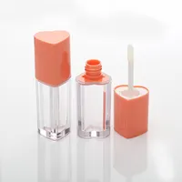 Sẵn Sàng Giao Hàng 5Ml Orange White Pink Loving Heart Lip Gloss Tube Container Với Wands
