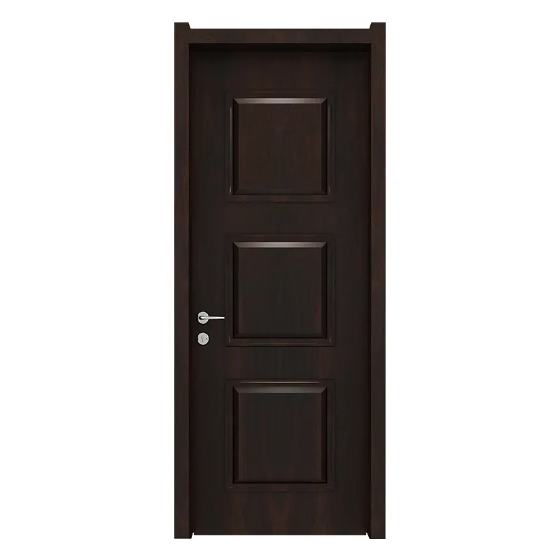 Composto Modern Wooden WPC Door Solid Frame Portas Interiores Novo Design WPC PVC Porta para Banheiro