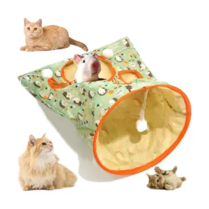 Interactive green polyester velvet cheap pet dog and bag toys cat