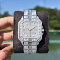 Montres automatiques Hip Hop Bust Down Diamond pour hommes, montres de luxe de créateur, serties de diamants, couleur D, moissanite, montre mécanique à bracelet
