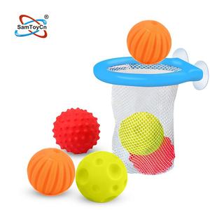 SamToy – boule de pulvérisation d'eau en caoutchouc souple flottant, jouets de <span class=keywords><strong>bain</strong></span> pour bébé, filet à cerceaux pour baignoire, Non toxique - Product Image 1