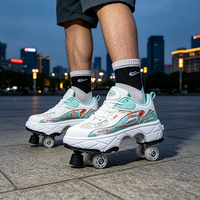 Chaussures à roulettes transformables pour enfants avec frein, pour garçons et filles, patinage extérieur, école, parc, baskets unisexes à quatre roues pour enfants Ruidongle
