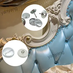 Yanyang Customized Round Silver Color Self Cover Buttons No.32 Aluminum Sofa Buttons Metal Upholstery Furniture Buttons