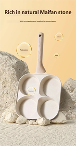 Poêle antiadhésive en aluminium moulé sous pression, pour œufs et hamburgers, tendance 2026, quatre trous, fond plat, compatible induction, mini-poêle à frire - Product Image 6