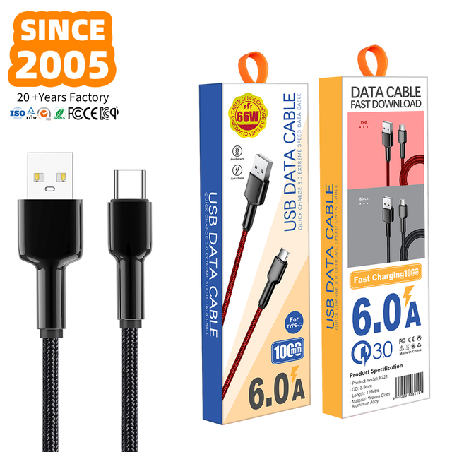 1M High-End Durable Nylon Braided 3A Fast Charging Type-C Type-C Cable for IOS Mobile Phones Power Banks Smart Watches Aluminum