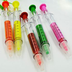 2 in 1 Injection Syringe Highlighter with Ballpoint <b>Pen</b> for Promotional <b>Gift</b> - Product Image 2