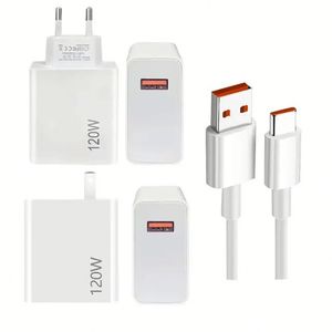 อะแดปเตอร์แปลงไฟแบบเร็ว 120W EU/US ราคาโรงงาน 67W 33W พร้อมสาย Type C 6A สำหรับ xiaomi - Product Image 1