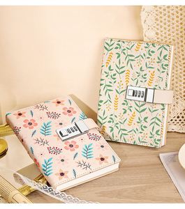 Carnet créatif à couverture rigide B6 avec serrure à code colorée de qualité supérieure, motif floral, idéal pour étudiants, cadeau, vente en gros - Product Image 3
