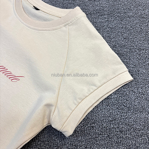 Женские укороченные футболки из хлопка на заказ оптом, дизайнерские футболки с принтами для женщин - Product Image 5