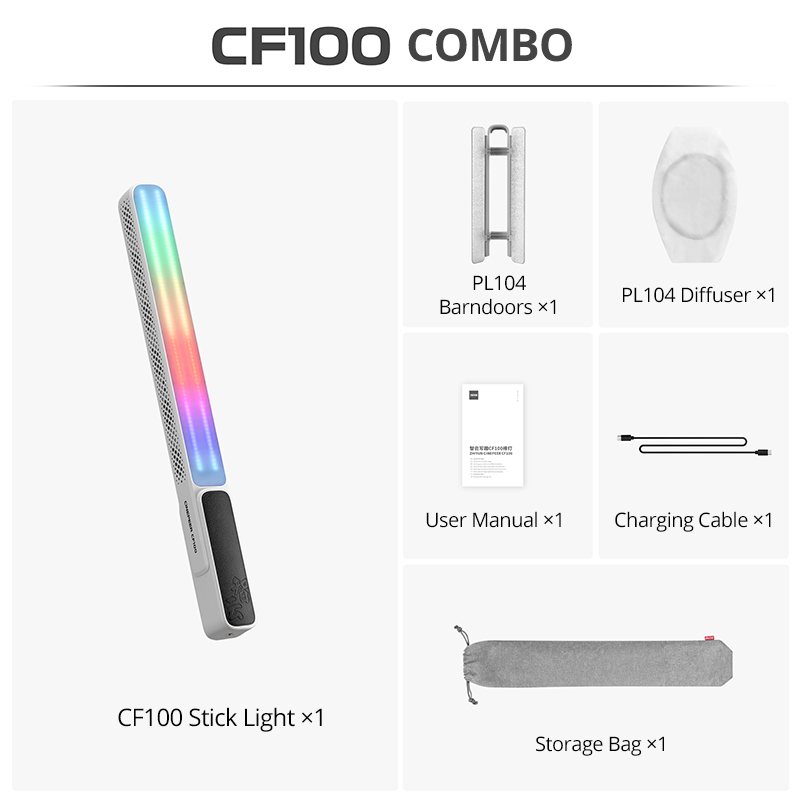 美品 ZHIYUN CINEPEER CF100 100Wスティック型LED CINEPEER CF100 – ZHIYUN OFFICIAL STORE