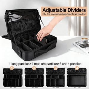 Custom Cosmetic <b>Cases</b> Large Capacity Cosmetic Bag Handheld <b>Makeup</b> <b>Case</b> Toiletry Bag Partition Toolbox <b>Case</b> Bags - Product Image 4