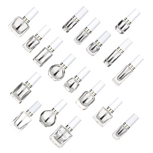 Botella redonda de vidrio para esmalte de uñas de 3-15 ml con dispensador de pincel cuadrado para aplicación de pintura y aceite. - Product Image 2