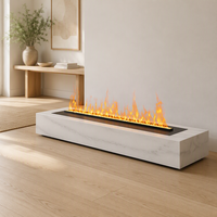 Cheminée électrique encastrée à vapeur d'eau 3D sur mesure, à brume ultrasonique, avec WIFI, décorative pour hôtel et villa