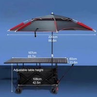 Chariot de transport multifonctionnel 420L grande capacité, chariot pliant robuste, chariot de courses pliable réglable