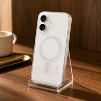 Coques de téléphone magnétiques antichoc populaires en TPU+PC transparent avec cadre, design de luxe peint aux UV pour 17