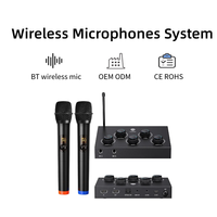2 Kanallı Kablosuz Karaoke Mikrofon Mikseri Metal Ev Amplifikatörü Ev Toplantıları ve Aileler için Yüksek Kaliteli Uyumlu TV/Hoparlör