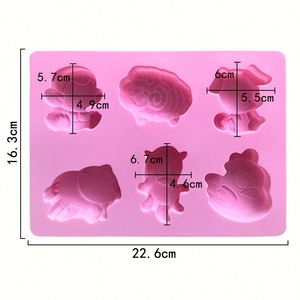 Molde de silicona con forma de perro, oveja, mono, gallina, cerdo para pasteles, velas, jabones y resina, muestra gratuita de fábrica, OEM/ODM - Product Image 2