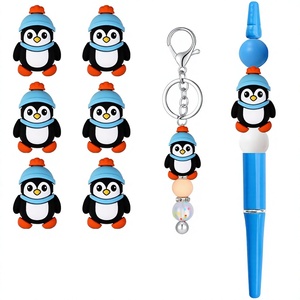 New Arrival Best-Selling Penguin 3D Stereo <b>Silicone</b> Loose Decorative Cartoon DIY Jewelry Accessories Stringing <b>Beads</b> - Product Image 1