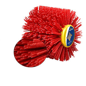 <span class=keywords><strong>Brosse</strong></span> de nettoyage industrielle rouge <span class=keywords><strong>à</strong></span> grains 80 pour roues et tambours, outil de polissage et de décapage de la rouille pour la finition des métaux - Product Image 4