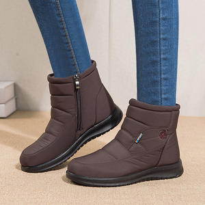 Nuevas Botas de Invierno para Mujer, Forro de Malla de Piel Vacuna, Tacón Plano, Altura Media, Tallas Grandes, Estilo Casual para Mamá - Product Image 2