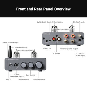 Amplificateur de puissance stéréo intégré de classe D Fosi Audio T20X MKII TPA3255 300W Bluetooth à tubes à vide pour enceintes de cinéma maison - Product Image 2