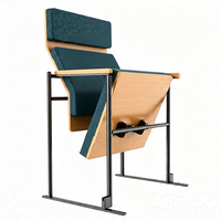 Sièges modernes en tissu à profil mince pour auditoriums et salles de théâtre, avec tablette d'écriture pliable et portable pour salles de conférence, églises et espaces compacts