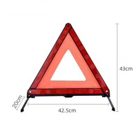 Kit d'avertissement triangulaire de sécurité Panneau triangulaire d'avertissement d'urgence pliable Kit d'urgence pour voiture avec triangle d'avertissement réfléchissant