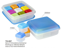 10pcs combiner conteneur, ensemble de boîtes de rangement pour micro-ondes, boîte à lunch