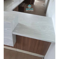 Planche de travail en acrylique massif de 12 mm pour comptoir de réception d'hôtel, comptoir de cuisine, grande dalle, résistant à l'eau, de la marque Surface Solution