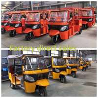 Triciclo Eléctrico Popular en África, de Carrocería Abierta, de 3 Ruedas, para Pasajeros, Batería de 60V 7.2kWh, Autonomía de 80-110km, Tipo Tuk Tuk, con Capacidad para 6-9 Personas