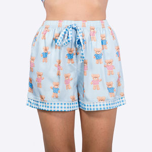 Logotipo personalizado al por mayor de las mujeres de verano de oso de impresión Loungewear Pijamas Pantalones cortos para las mujeres Conjuntos Fabricantes - Product Image 4