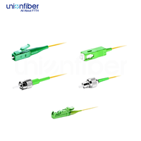Fiber Optik Pigtail Simplex OS2 Single Mode G652D 0.9mm LSZH SC APC 1M dengan Buffer Ketat untuk FTTH, Pusat Data, POE, dan 5G