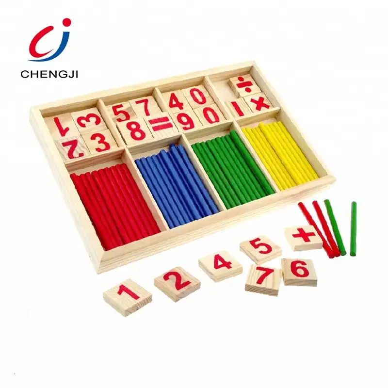 التعليمية خشبية التعلم الملونة عد الأرقام عصا لعبة أطفال الرياضيات اللعب