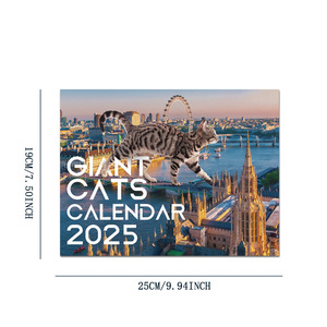 <span class=keywords><strong>2025</strong></span> bán buôn tùy chỉnh tường lịch Sáng tạo thiết kế mới in ấn thành phố mèo tường lịch - Product Image 2