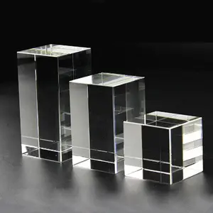 Groothandel Top Grade Transparant Clear Presse-papier K9 Crystal Cube Blank Crystal Voor Graveren