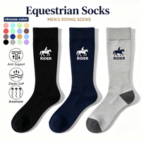 Chaussettes d'équitation montantes en coton pour femmes, confortables, anti-humidité, avec revers, personnalisables