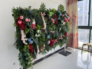 SPR Bruidsboeket <span class=keywords><strong>Design</strong></span> Bloemen Groene Plantenwand Achtergrond Bruiloft Groothandel Kunstbloemenmat voor Op Maat Gemaakte Bloemenwand - Product Image 4