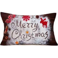 Housses de coussin de Noël 12x20 pouces, décorations rouges avec inscription Joyeux Noël, housses de coussin décoratives d'hiver